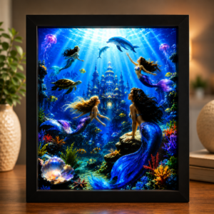 Kingdom Beneath The Waves – Illuminated Glass Shadow Box