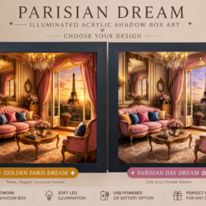 Parisian Dream- Illuminated Acrylic Shadow Box